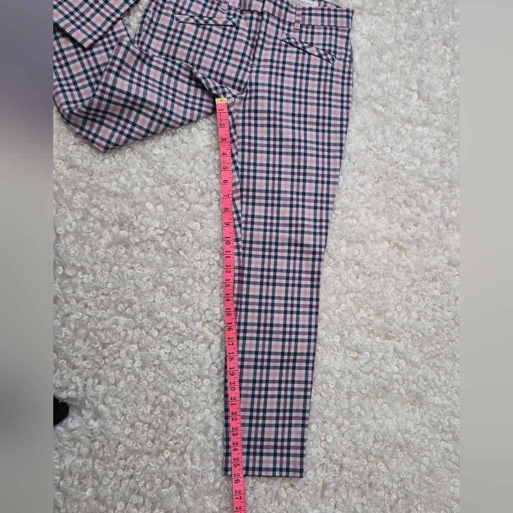 ​BNWOT Gap Signature Skinny Ankle Pants 2 Plaid Pink - Picture 11 of 11